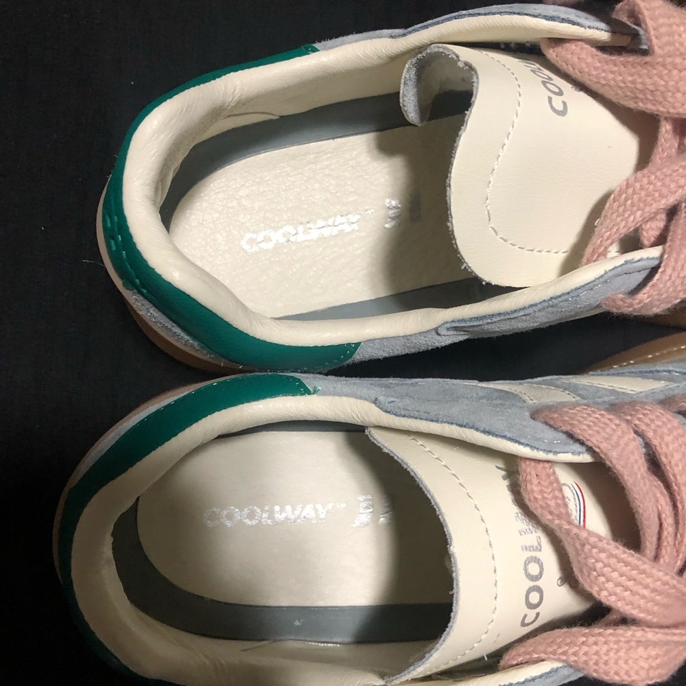 Coolway Goal Mens Blue Suede Sneakers Pink Laces Stripes Men’s EU 44 US 10 - Picture 3 of 5